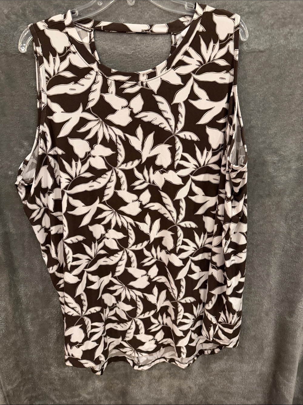 Livi Active Brown & White Tropical Print Tank 26/28 NWOT